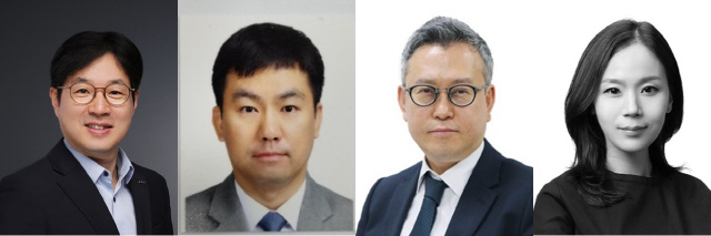 이태훈(왼쪽부터) 기아 부사장, 김승준 기아 전무, 이정엽 현대로템 부사장, 류수진 현대카드 전무. 현대차그룹 제공